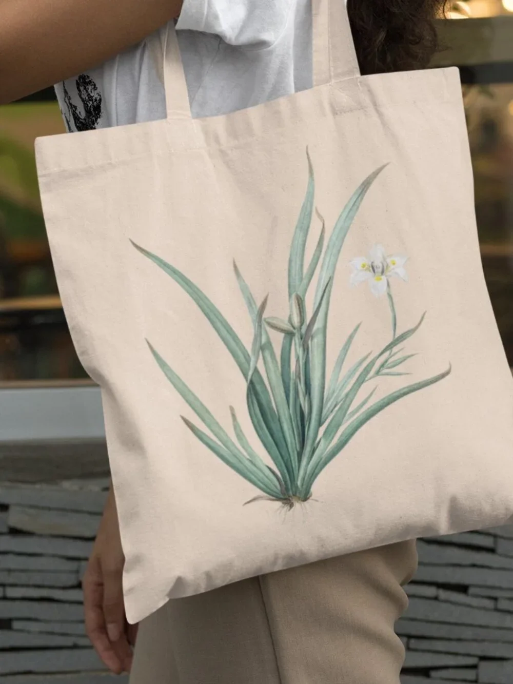 Lilyturf Vintage Floral Print Graphic Canvas Tote Bag